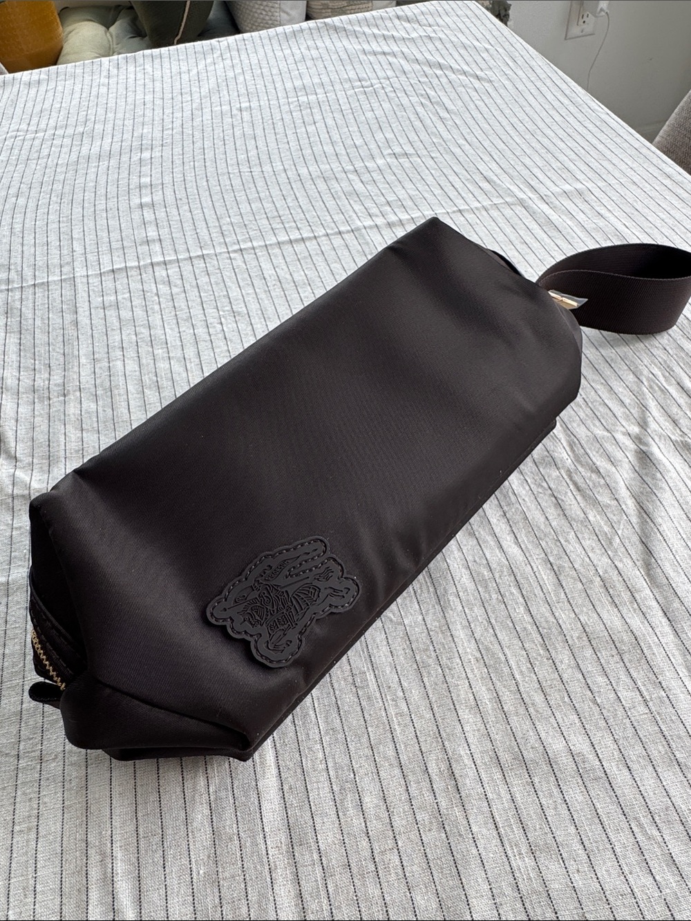 New Burberry Black Nylon Travel/ Cosmetic Pouch - Authentic